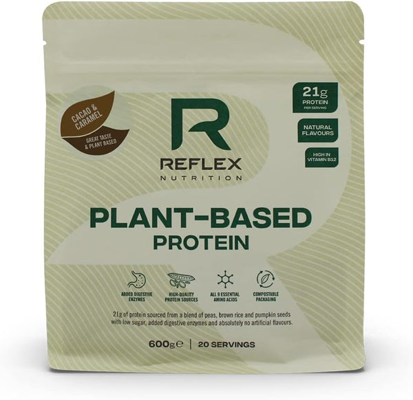 Reflex Nutrition Plant Based Protein 600g - Cacao & Caramel - Protein Powder at MySupplementShop by Reflex Nutrition