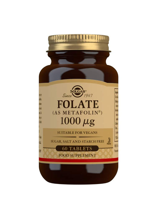 Solgar Folate, 1000mcg - 60 tabs | High-Quality Pyridoxal-5-Phosphate (P-5-P) | MySupplementShop.co.uk
