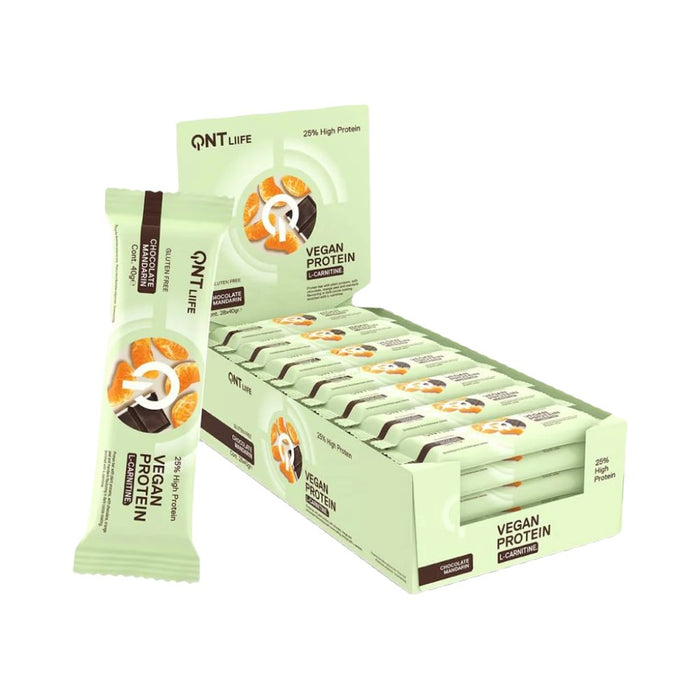 QNT Vegan Protein Bar 28x40g - Chocolate Mandarin - Protein Bars at MySupplementShop by QNT