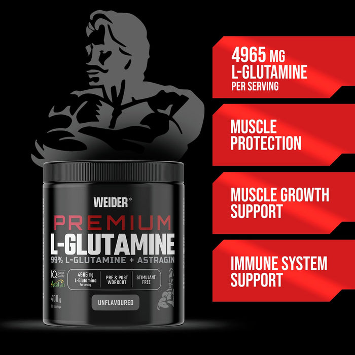 Weider Nutrition Premium L-Glutamine + Astragin 400g - Sports Supplements at MySupplementShop by Weider