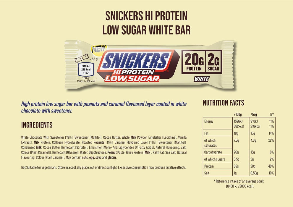 Snickers Low Sugar Snickers Hi-Protein Bar 12x57g