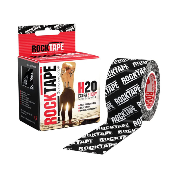 Rocktape Kinesiology Tape H20 Black Logo 5cm X 5cm