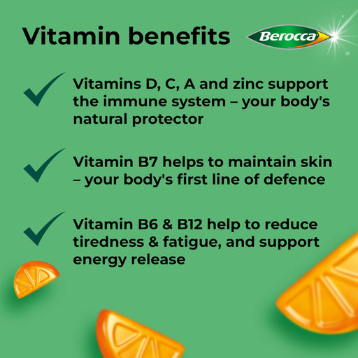 Berocca Immuno 60 Gummies Orange - Adult Multi Vits at MySupplementShop by Berocca