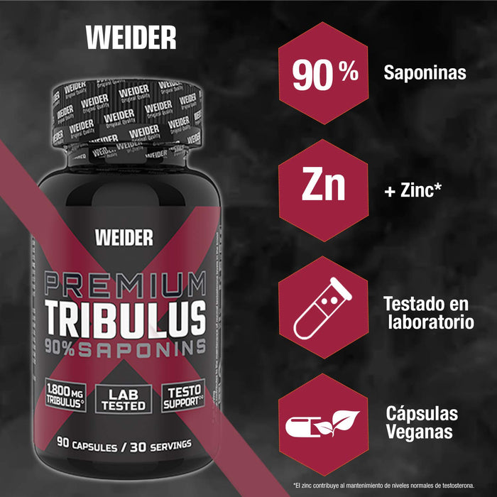 Weider Premium Tribulus - 90 caps | High-Quality Natural Testosterone Support | MySupplementShop.co.uk