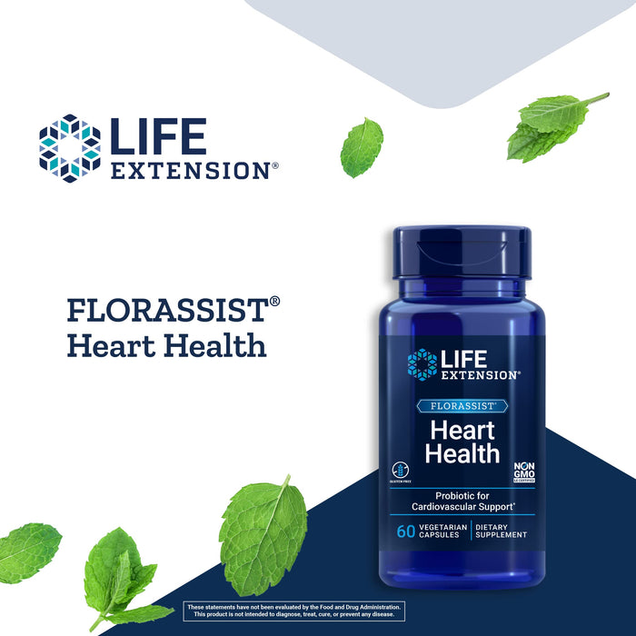 Life Extension FLORASSIST Heart Health, 60 vegetarian capsules: Cardio Wellness, Probiotic Care | Premium Nutritional Supplement at MYSUPPLEMENTSHOP