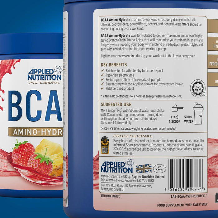 BCAA Amino-Hydrate - 450g - Amino Acids and BCAAs at MySupplementShop by Applied Nutrition