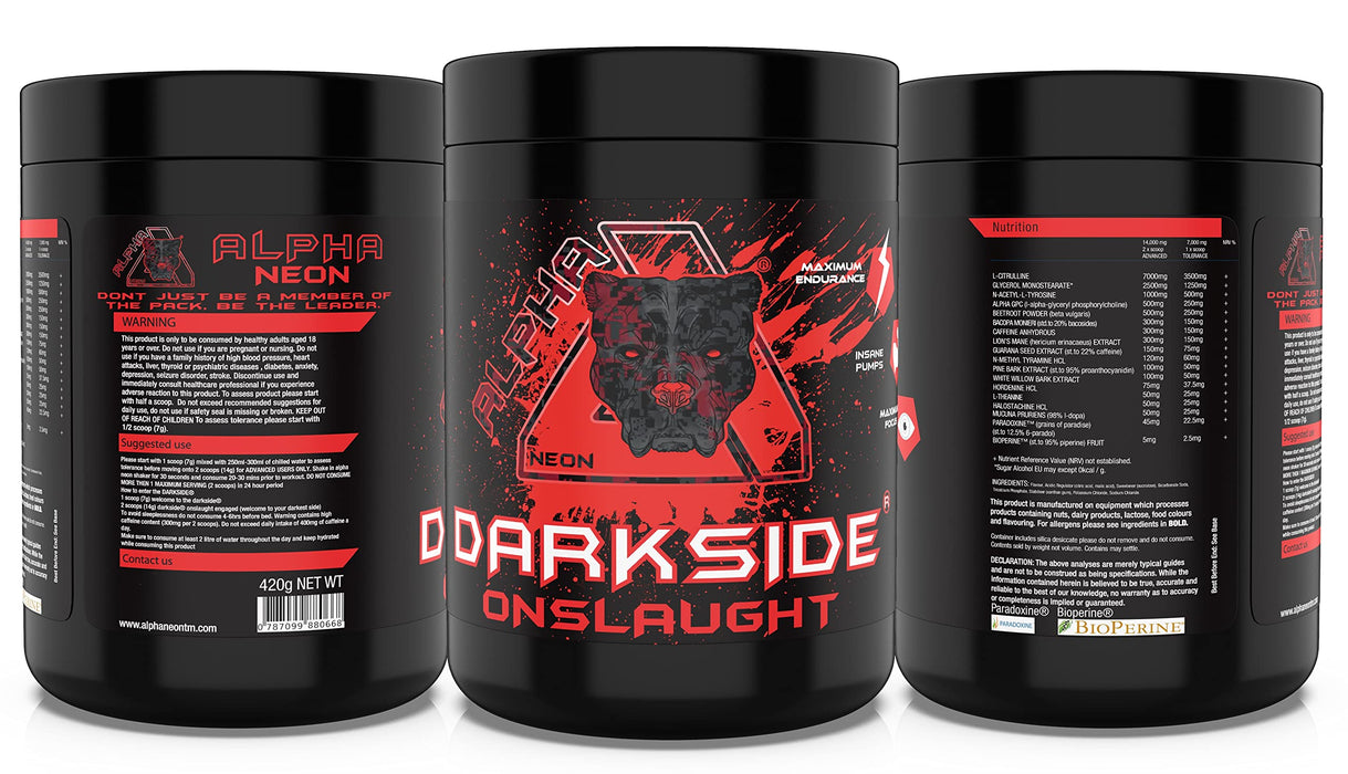 Alpha Neon Darkside Onslaught 480g - Beta-Alanine at MySupplementShop by Alpha Neon