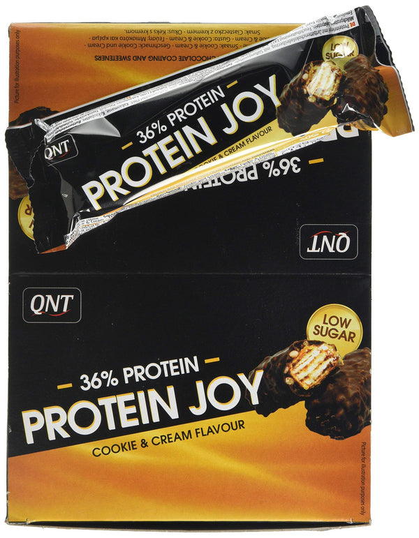 QNT Protein Joy Bar 36% 12x60g - Cookie & Cream -  at MySupplementShop by MySupplementShop