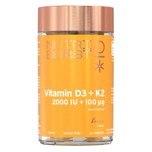 Nutriburst Vitamin D3 + K2 180g Lemon | Premium Sports Supplements at MYSUPPLEMENTSHOP.co.uk