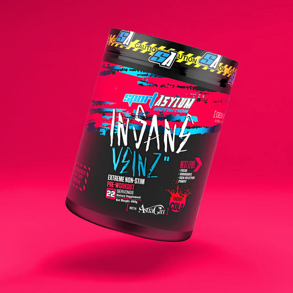 Sport Asylum Nutrition Insane Veinz Non Stim Pre Workout  484g - Cherry Cola - Sports Nutrition at MySupplementShop by Sport Asylum Nutrition