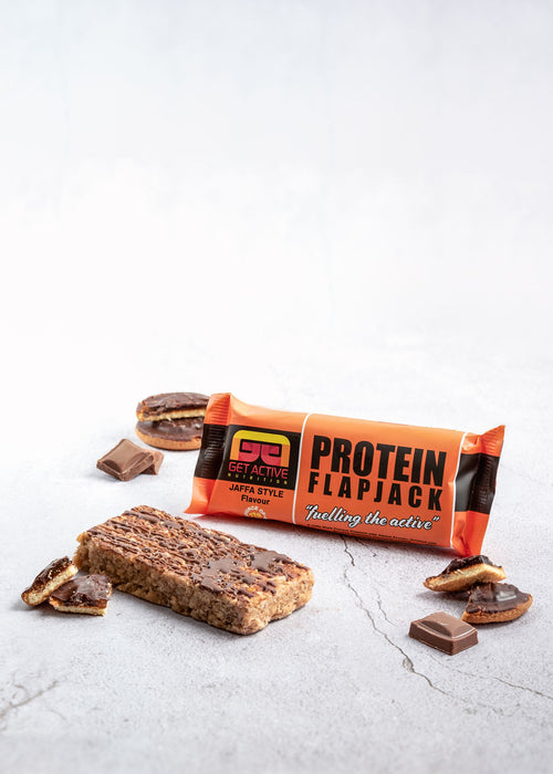 Get Active Protein Flapjack 16x90g - Jaffa - Sports Nutrition at MySupplementShop by Get Active