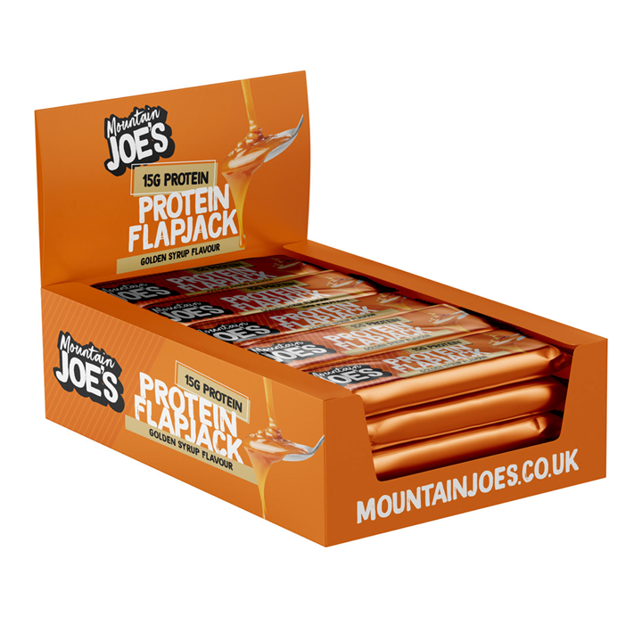 Mountain Joe's Protein Flapjack 16x60g Golden Syrup: Energy Snack, Golden Sweetness | Premium Snack Food Bar at MySupplementShop.co.uk