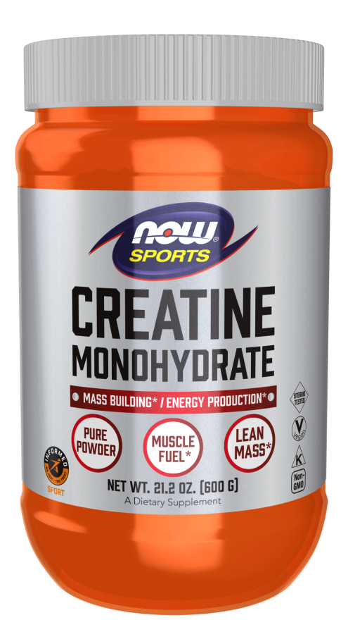 NOW Foods Creatine Monohydrate, Pure Powder 600g 120 Servings