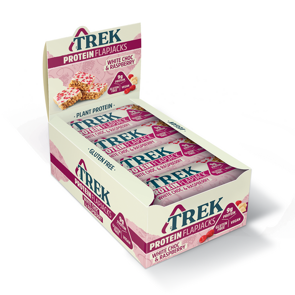 TREK Protein Flapjack 16x50g - White Choc & Raspberry - Sports Nutrition at MySupplementShop by Trek