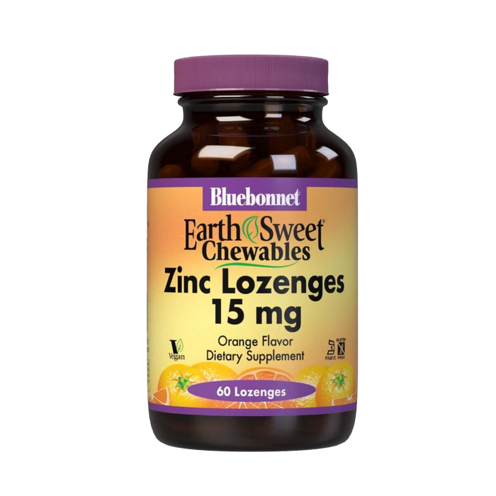 Bluebonnet EarthSweet Chewables Zinc 15mg Orange 60 Lozenges