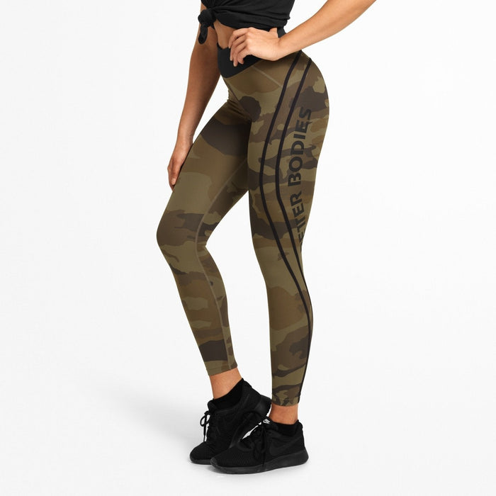 Better Bodies Camo High Tights - Dark Green Camo - Camo High Tights at MySupplementShop by Better Bodies