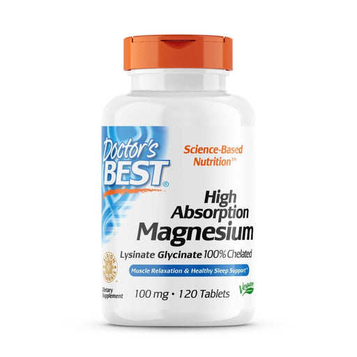 Doctor's Best High Absorption Magnesium 100 mg 120 Tablets | Premium Supplements at MYSUPPLEMENTSHOP