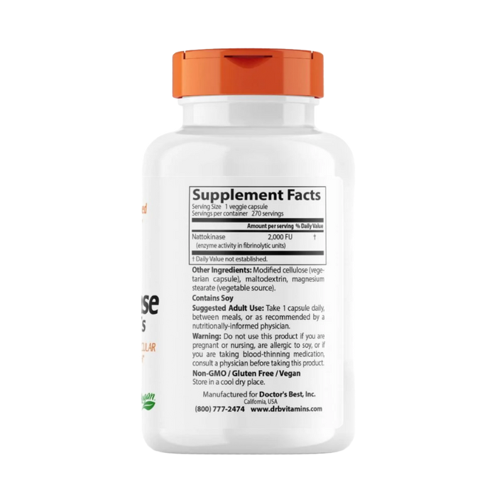 Doctor's Best Nattokinase 2,000 FUs 270 Veggie Capsules