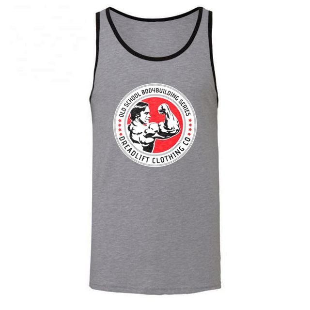 Dreadlift Oldschool Bodybuilding Tank - Grey/Black - Small - Tank Top at MySupplementShop by Dreadlift