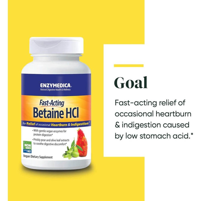 Enzymedica Betaine HCI 600mg 60 Capsules Best Value Nutritional Supplement at MYSUPPLEMENTSHOP.co.uk