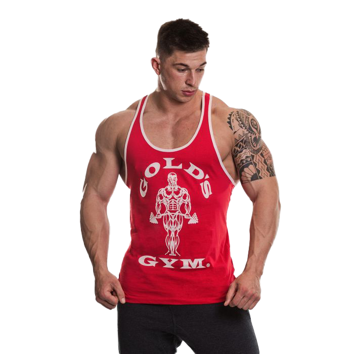 Golds Gym Muscle Joe Contrast Stringer - Rouge/Blanc