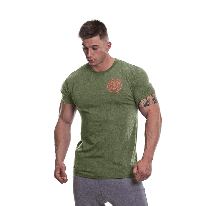 Golds Gym Basic T-Shirt - Army Marl/Orange