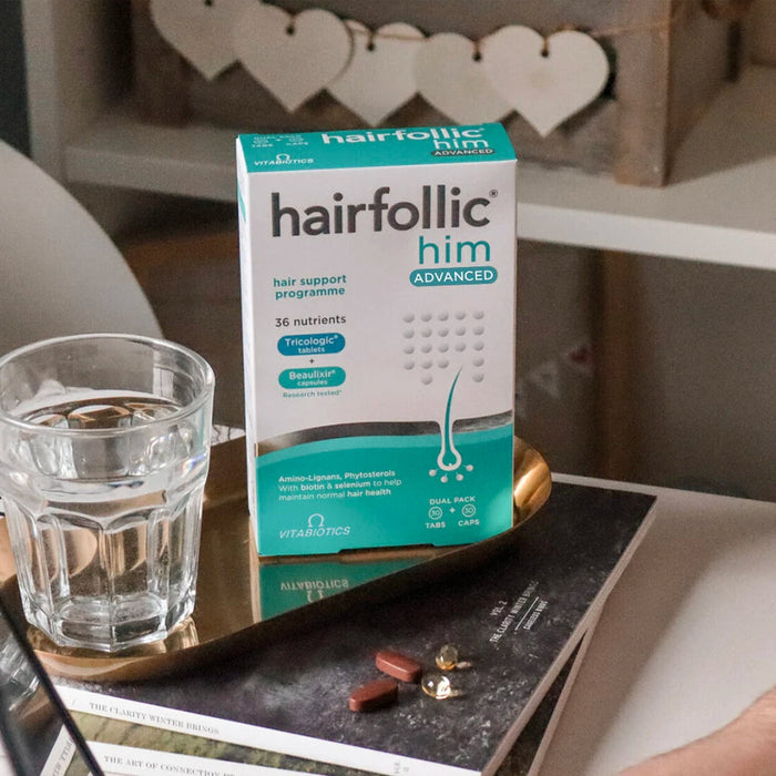 Vitabiotics Hairfollic Him Advanced Dual Pack 60 Tablets - Hair Care at MySupplementShop by Vitabiotics