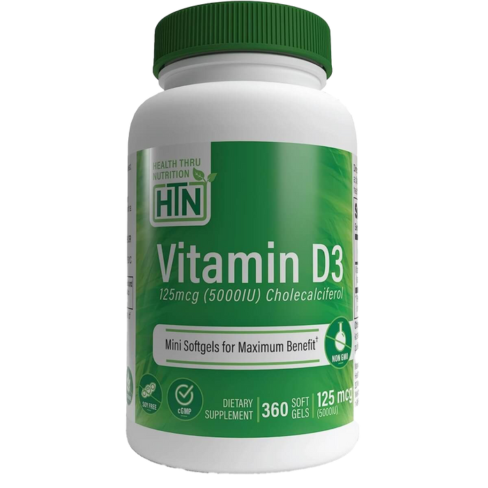 Health Thru Nutrition Vitamin D3 5,000iu (125mcg) 360 Softgels