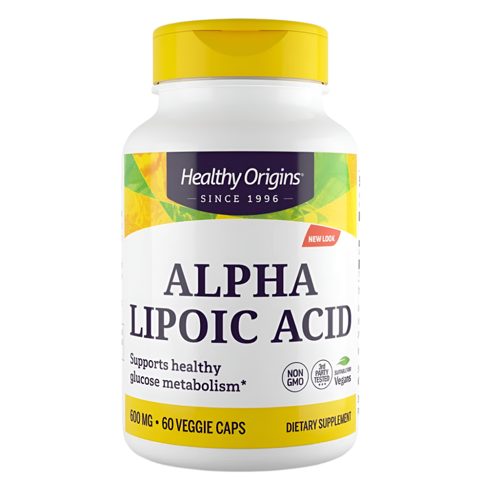 Healthy Origins Alpha Lipoic Acid 600mg 60 Veggie Capsules