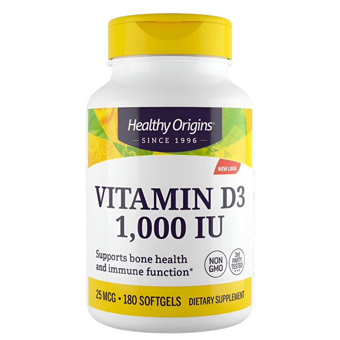 Healthy Origins Vitamin D3 1,000iu 180 Softgels