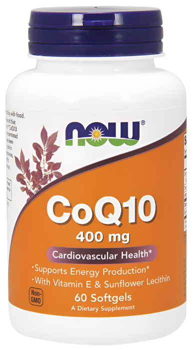 NOW Foods CoQ10 mit Lecithin und Vitamin E, 400 mg – 60 Kapseln