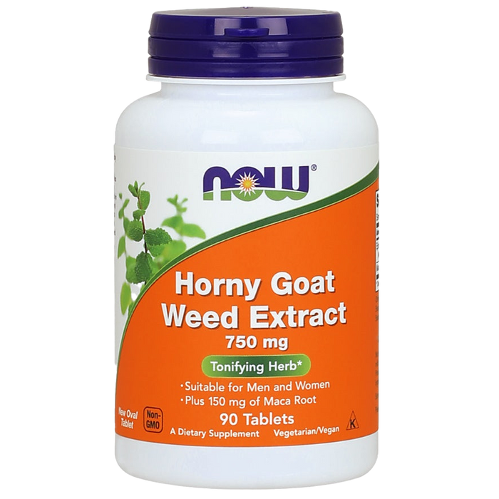 NOW Foods Horny Goat Weed Extract, 750mg - 90 tablets