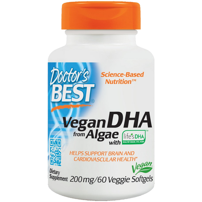 Doctor's Best Veganes DHA aus Algen, 200 mg – 60 vegetarische Kapseln