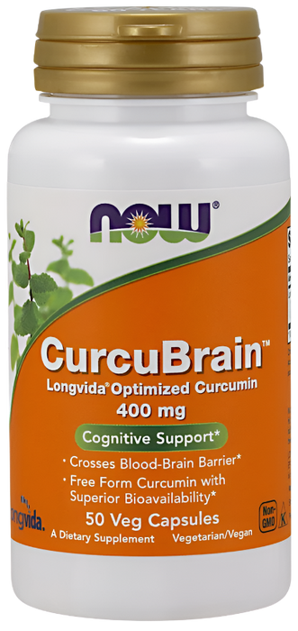 NOW Foods CurcuBrain, 400mg - 50 vcaps