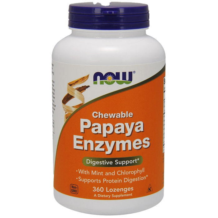 NOW Foods Papaya-Enzym, kaubar – 360 Lutschtabletten