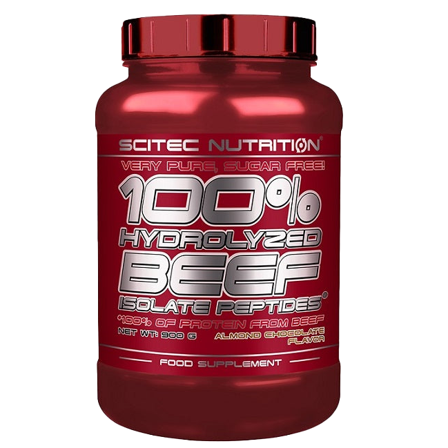 SciTec 100 % hydrolysierte Rindfleisch-Isolat-Peptide, Mandel-Schokolade – 900 Gramm