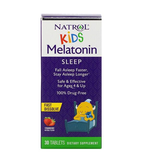 Natrol Kids Melatonin, Strawberry - 30 tabs