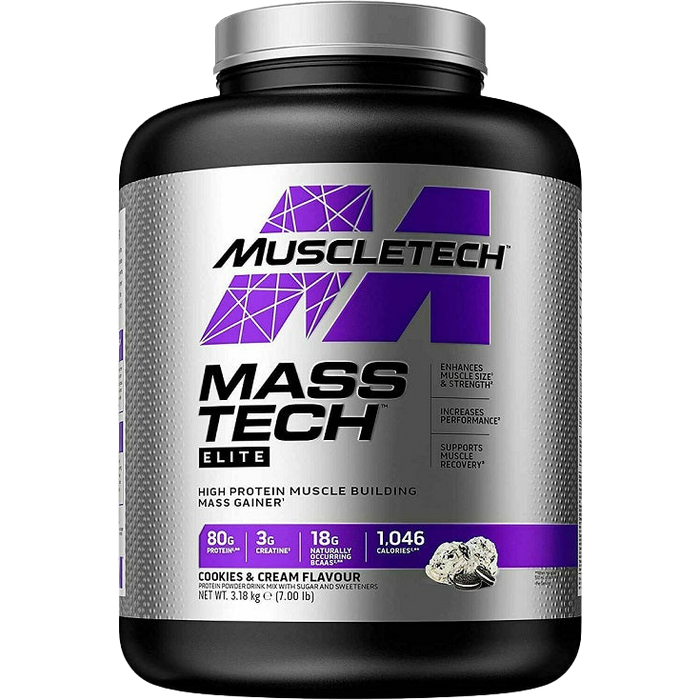 MuscleTech Mass-Tech Elite, Cookies & Cream - 3180 grams