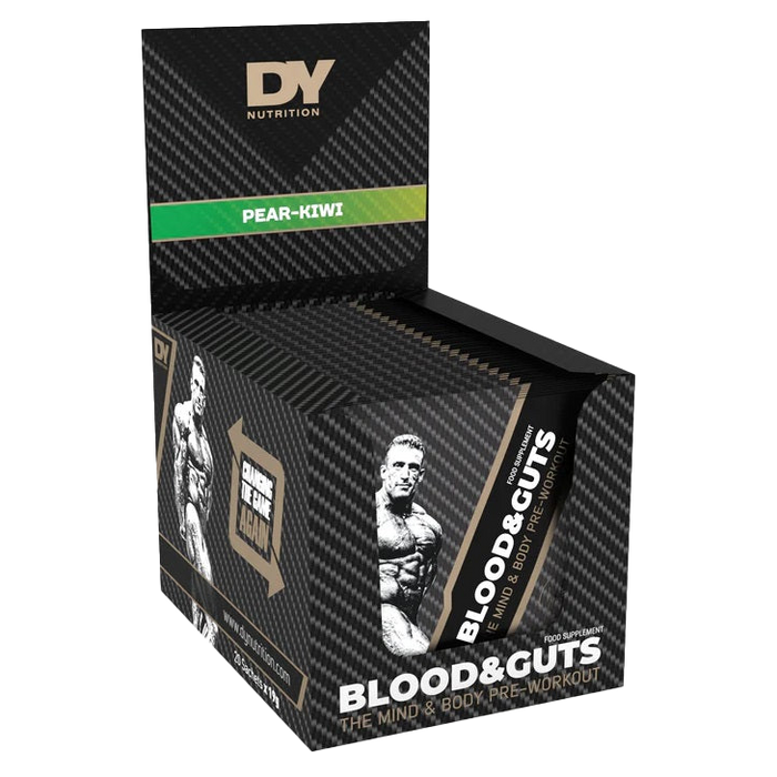 Dorian Yates Blood and Guts Sachets Pear-Kiwi 20 x 19g for Stamina Boost