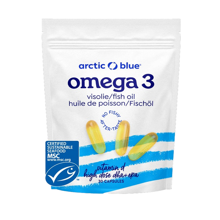 Arctic Blue Fish Oil High Dose DHA + EPA with Vitamin D 30 caps: Comprehensive Wellness Support