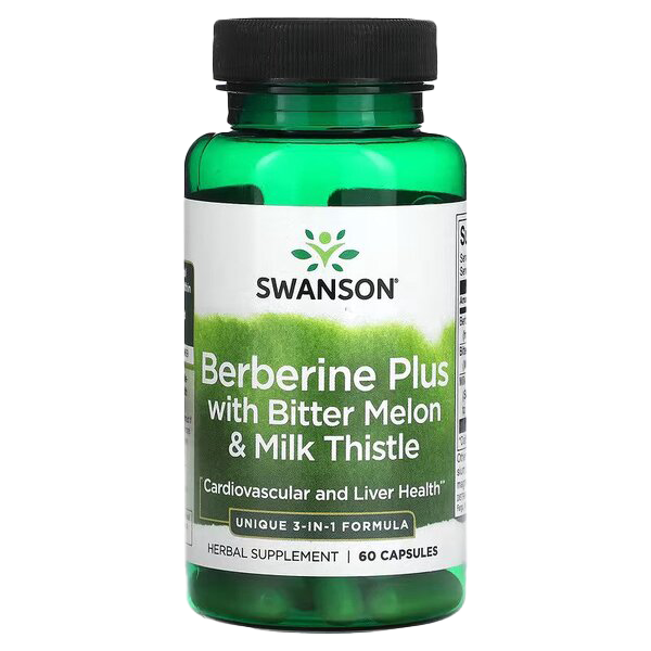 Swanson Berberine Plus with Bitter Melon & Milk Thistle 60 caps for Metabolic Support