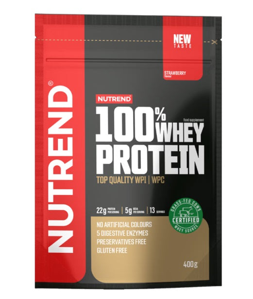 Nutrend 100% Whey Protein, Strawberry - 400g - Whey Proteins at MySupplementShop by Nutrend