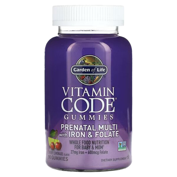 Garden of Life Vitamin Code Prenatal Multi with Iron & Folate Gummies, Cherry Lemonade - 90 gummies