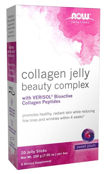 NOW Foods Collagen Jelly Beauty Complex, Sweet Plum - 10 jelly sticks - Default Title - Sports Nutrition at MySupplementShop by NOW Foods