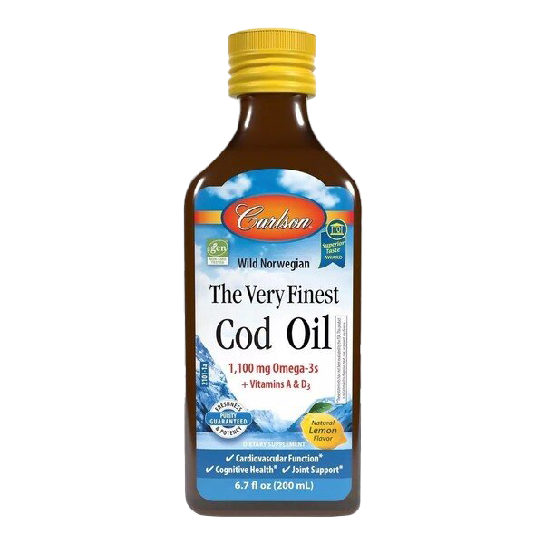 Carlson Labs Wild Norwegian The Very Finest Cod Oil, Lemon - 200 ml.