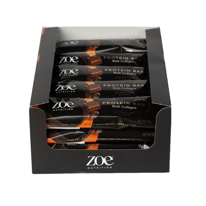 ZOE Nutrition Protein Bar with Collagen, Sacher Cake - 20 x 50g