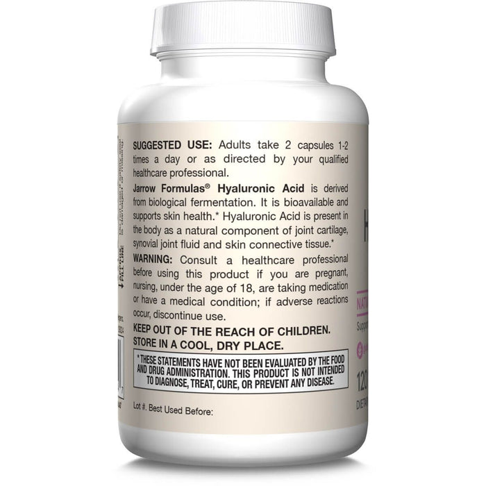 Jarrow Formulas Hyaluronic Acid 60mg 120 Veggie Capsules | Premium Supplements at MYSUPPLEMENTSHOP