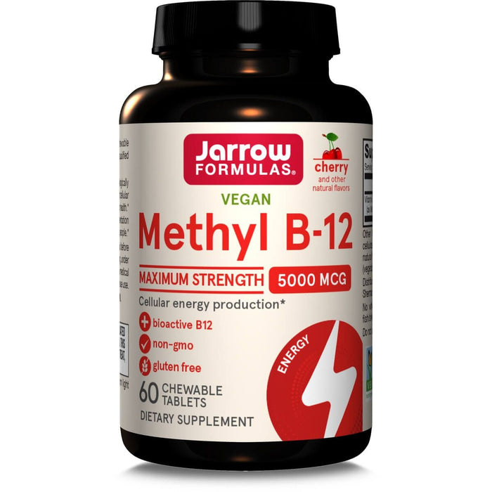 Jarrow Formulas Vitamin Methyl B-12 5,000mcg 60 Cherry Chewable Tablets - Vitamins & Minerals at MySupplementShop by Jarrow Formulas