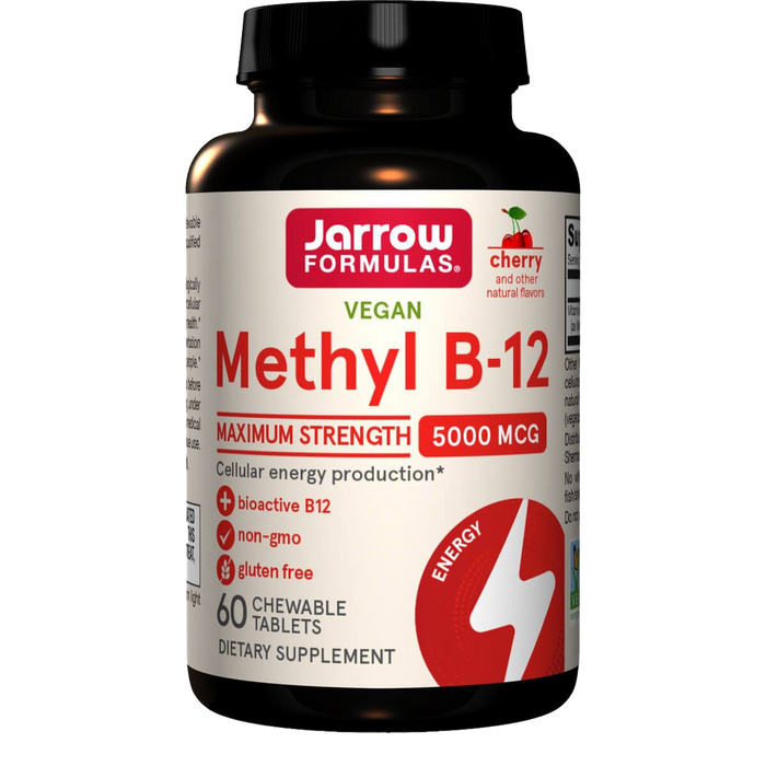 Jarrow Formulas Vitamin Methyl B-12 5,000mcg 60 Cherry Chewable Tablets