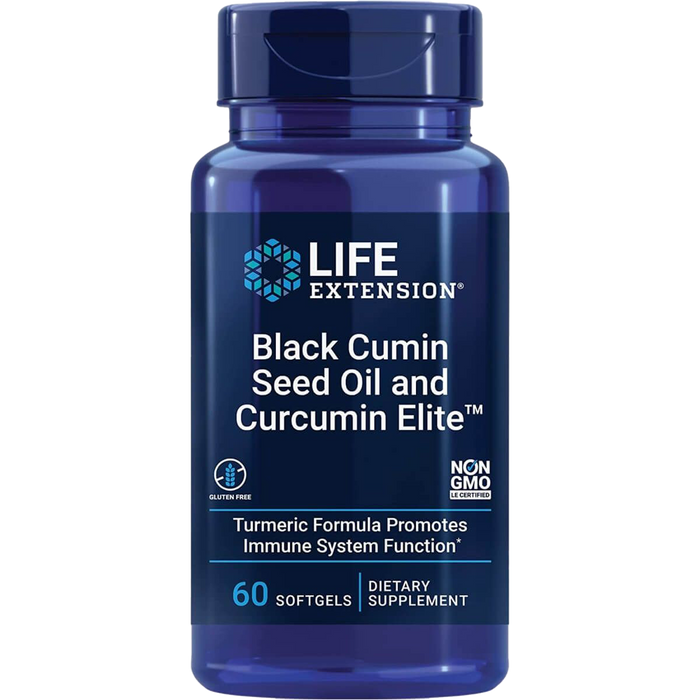 Life Extension Schwarzkümmelöl und Curcumin Elite Kurkuma-Extrakt – 60 Kapseln